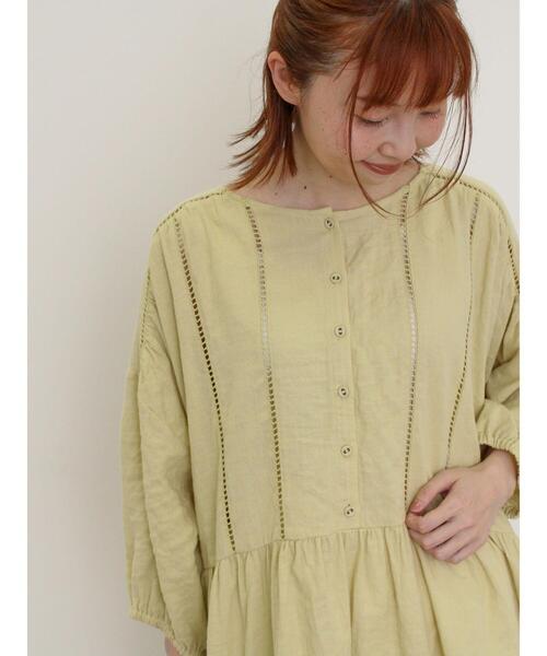 Samansa Mos2（サマンサ モスモス）の「はしごレースふんわりチュニック（チュニック・レディース・ブラック/イエロー/ベージュ/オフホワイト・F）」の7枚目の写真