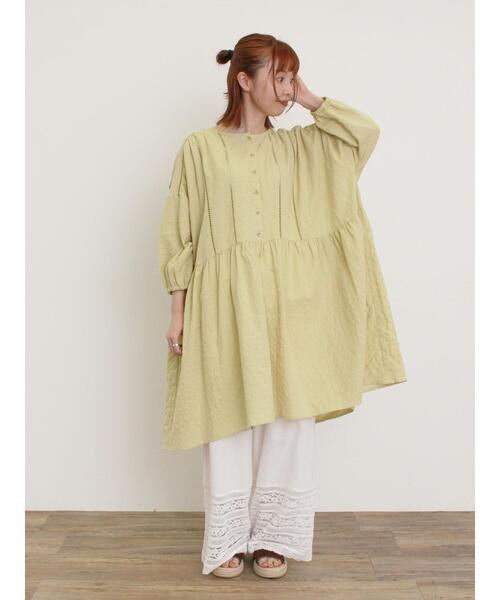 Samansa Mos2（サマンサ モスモス）の「はしごレースふんわりチュニック（チュニック・レディース・ブラック/イエロー/ベージュ/オフホワイト・F）」の10枚目の写真