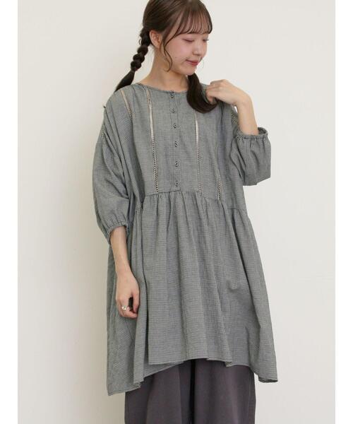 Samansa Mos2（サマンサ モスモス）の「はしごレースふんわりチュニック（チュニック・レディース・ブラック/イエロー/ベージュ/オフホワイト・F）」の20枚目の写真