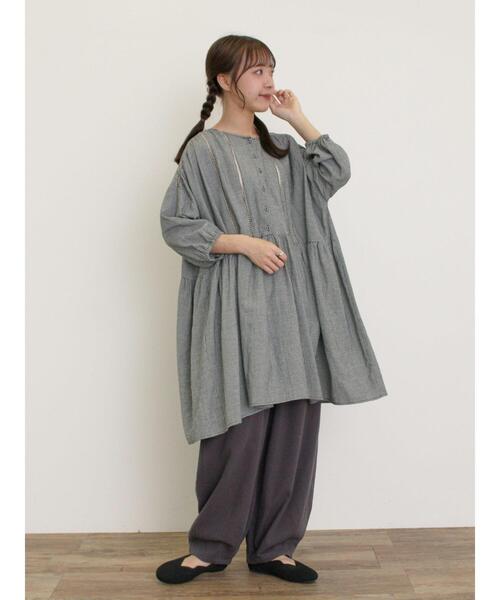 Samansa Mos2（サマンサ モスモス）の「はしごレースふんわりチュニック（チュニック・レディース・ブラック/イエロー/ベージュ/オフホワイト・F）」の21枚目の写真