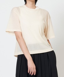 THE SHINZONE（ザ　シンゾーン）の「SHEER GAUZE HALF SLEEVE TEE シアー ガーゼ ハーフ スリーブ Tシャツ（Tシャツ/カットソー・メンズ）」