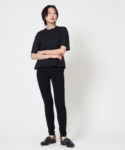THE SHINZONE(ザ シンゾーン)の「SHEER GAUZE HALF SLEEVE TEE シアー ガーゼ ハーフ スリーブ Tシャツ(Tシャツ/カットソー・レディース・キナリ/グリーン/ブラック・FREE)」の10枚目の写真