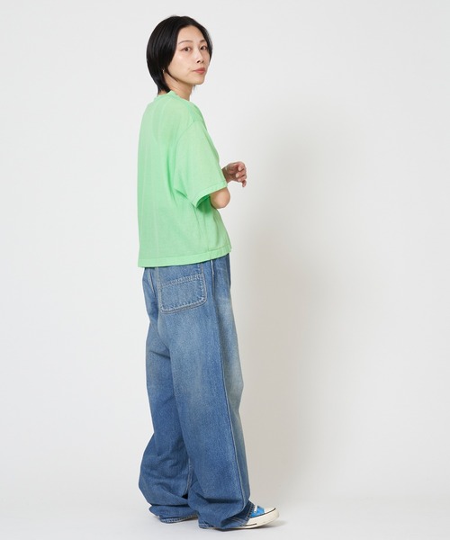 THE SHINZONE(ザ シンゾーン)の「SHEER GAUZE HALF SLEEVE TEE シアー ガーゼ ハーフ スリーブ Tシャツ(Tシャツ/カットソー・レディース・キナリ/グリーン/ブラック・FREE)」の19枚目の写真