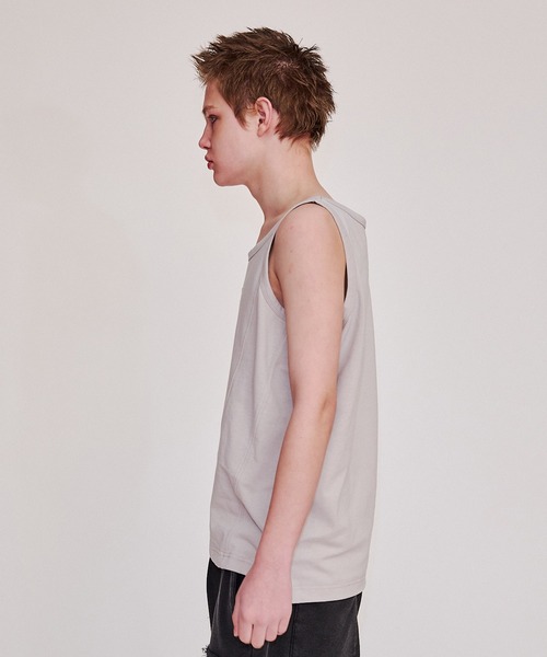 VI E DIT（ヴィエディット）の「Heavy tank top/ヘビータンクトップ/洗える/肉厚（タンクトップ・メンズ・ホワイト/ブラック・1/2）」の12枚目の写真