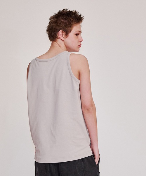 VI E DIT（ヴィエディット）の「Heavy tank top/ヘビータンクトップ/洗える/肉厚（タンクトップ・メンズ・ホワイト/ブラック・1/2）」の3枚目の写真
