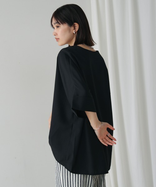Bou Jeloud(ブージュルード)の「麻ライクキーネックタックスリーブブラウス(シャツ/ブラウス・レディース・ブラック/グリーン/イエロー/ベージュ・FREE)」の6枚目の写真