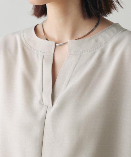 Bou Jeloud(ブージュルード)の「麻ライクキーネックタックスリーブブラウス(シャツ/ブラウス・レディース・ブラック/グリーン/イエロー/ベージュ・FREE)」の22枚目の写真
