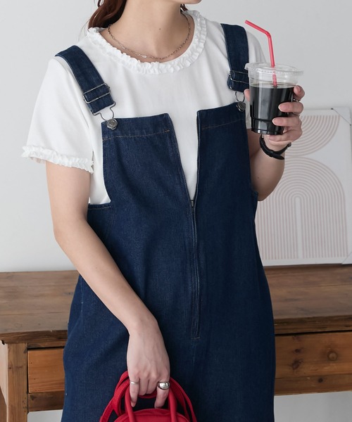 BONLECILL(ボンルシール)の「フリルTEE(Tシャツ/カットソー・レディース・オフホワイト/ブラック/ネイビー/オートミール・FREE)」の10枚目の写真