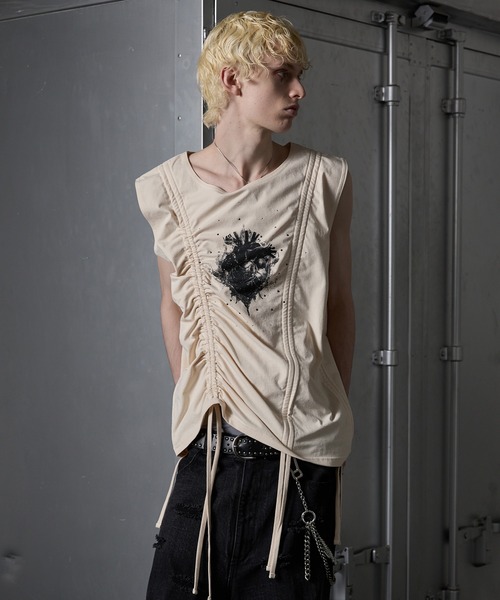 Archive 襤褸 カットオフ ノースリーブ tシャツ グランジ パンク Archive 襤褸 カットオフ ノースリーブ tシャツ グランジ パンク