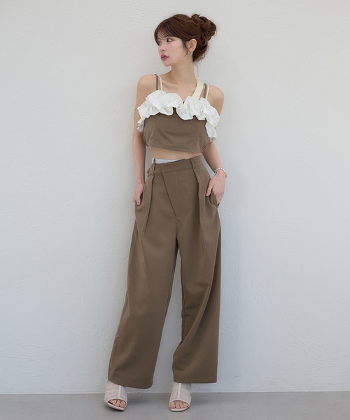 Ambre Neige（アンブルネージュ）の「bi-color frill bustier / 配色フリルビスチェ（Tシャツ/カットソー・レディース・グレー/ライトブラウン・FREE）」の19枚目の写真