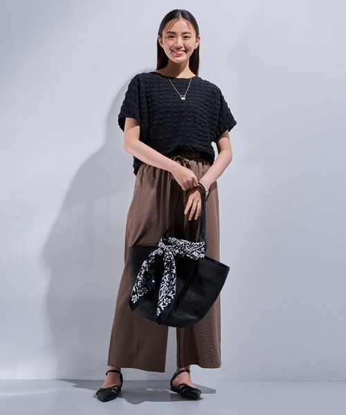 tシャツ 「洗える／凹凸素材／UVケア」コンパクトトップス レディース セール】【洗える／凹凸素材／UVケア】コンパクトトップス（T