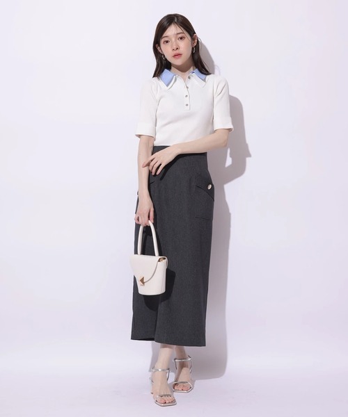 【タグ付未使用正規品】Apuweiser-riche シャツレイヤードリブニット Apuweiser-riche（アプワイザーリッシェ）の「シャツレイヤード