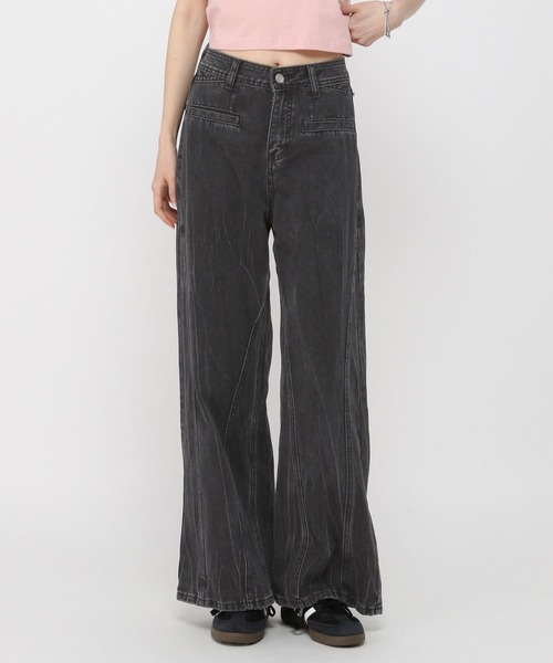 3.3 Field Trip （3.3フィールドトリップ）の「3.3 Field Trip／バックリボンデニムパンツ（デニムパンツ・レディース・ブラック/ブルー・SMALL）」の16枚目の写真