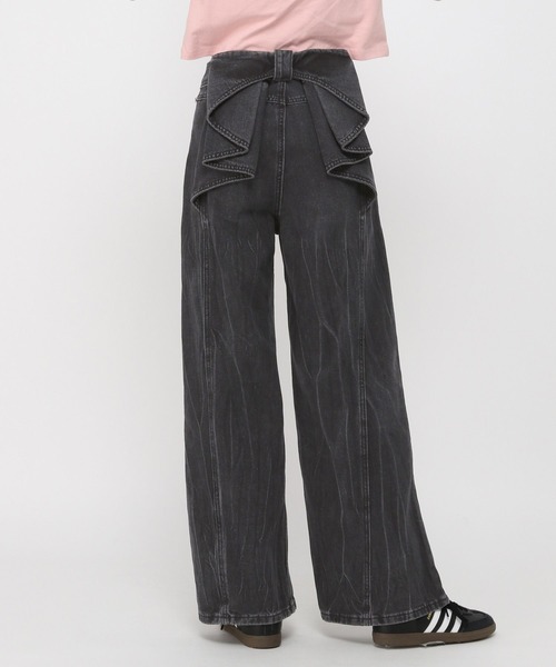 3.3 Field Trip （3.3フィールドトリップ）の「3.3 Field Trip／バックリボンデニムパンツ（デニムパンツ・レディース・ブラック/ブルー・SMALL）」の14枚目の写真