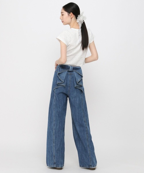 3.3 Field Trip （3.3フィールドトリップ）の「3.3 Field Trip／バックリボンデニムパンツ（デニムパンツ・レディース・ブラック/ブルー・SMALL）」の11枚目の写真