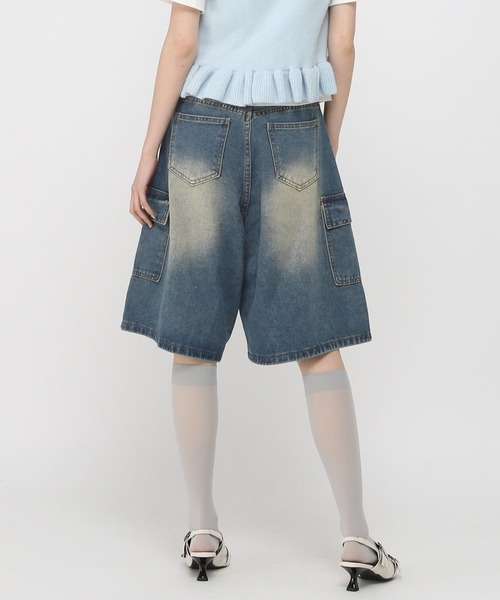 3.3 Field Trip （3.3フィールドトリップ）の「3.3 Field Trip／ロープハーフデニムパンツ（デニムパンツ・レディース・ブラック/ブルー・MEDIUM）」の5枚目の写真