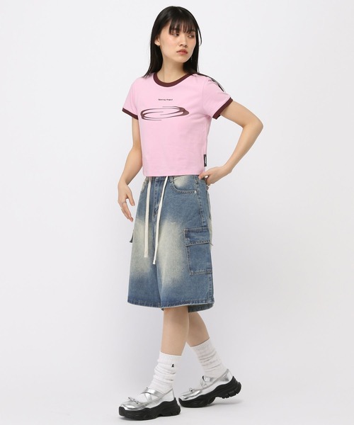 3.3 Field Trip （3.3フィールドトリップ）の「3.3 Field Trip／ロープハーフデニムパンツ（デニムパンツ・レディース・ブラック/ブルー・MEDIUM）」の7枚目の写真