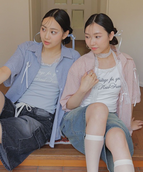 3.3 Field Trip （3.3フィールドトリップ）の「3.3 Field Trip／ロープハーフデニムパンツ（デニムパンツ・レディース・ブラック/ブルー・MEDIUM）」の13枚目の写真