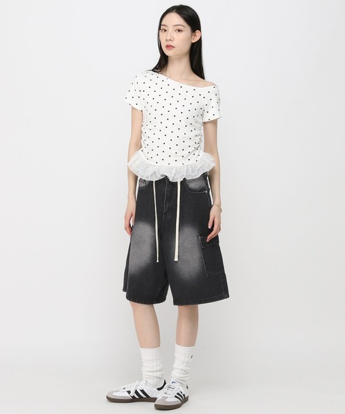 3.3 Field Trip （3.3フィールドトリップ）の「3.3 Field Trip／ロープハーフデニムパンツ（デニムパンツ・レディース・ブラック/ブルー・MEDIUM）」の17枚目の写真