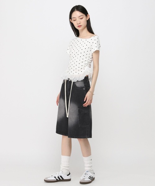 3.3 Field Trip （3.3フィールドトリップ）の「3.3 Field Trip／ロープハーフデニムパンツ（デニムパンツ・レディース・ブラック/ブルー・MEDIUM）」の18枚目の写真