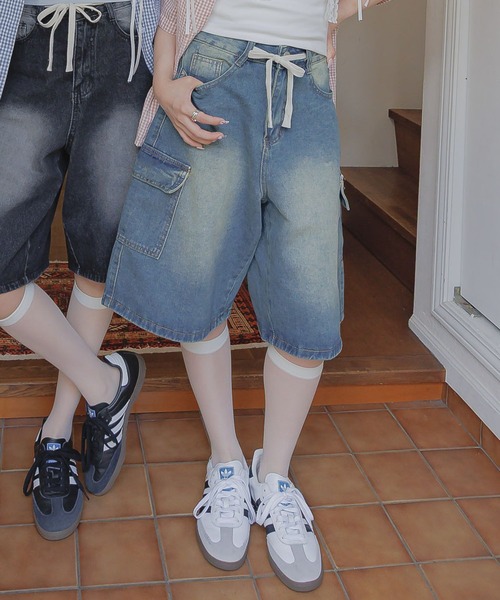 3.3 Field Trip （3.3フィールドトリップ）の「3.3 Field Trip／ロープハーフデニムパンツ（デニムパンツ・レディース・ブラック/ブルー・MEDIUM）」の15枚目の写真