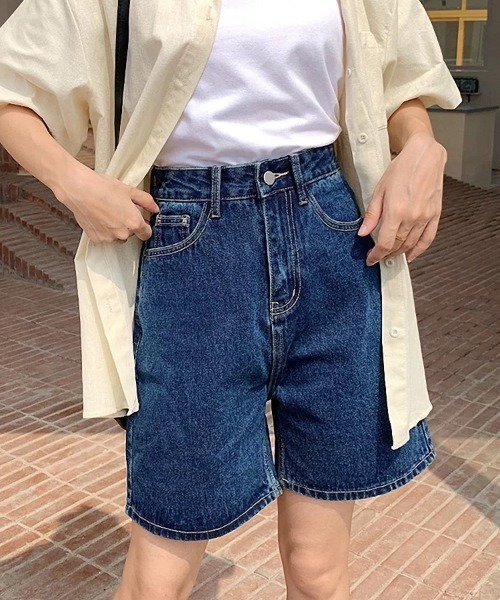 ampm(エーエムピーエム)の「デニムハーフパンツ(デニムパンツ・レディース・ブルー系その他/ブルー系その他2・S/M/L)」の2枚目の写真