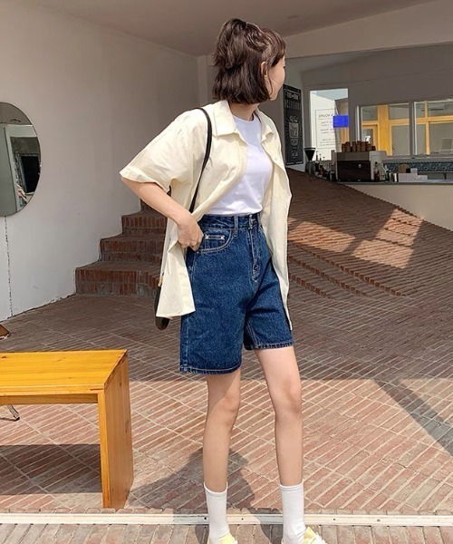 ampm(エーエムピーエム)の「デニムハーフパンツ(デニムパンツ・レディース・ブルー系その他/ブルー系その他2・S/M/L)」の17枚目の写真