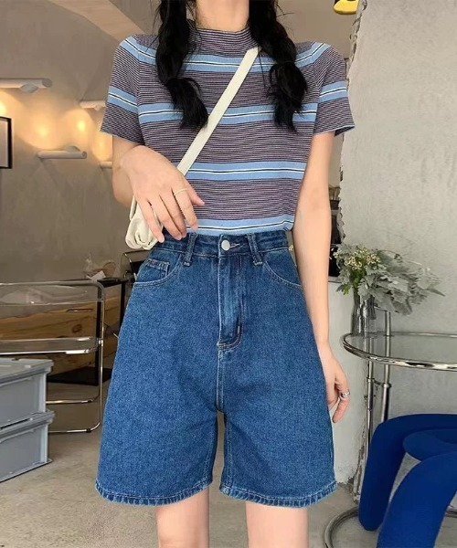 ampm(エーエムピーエム)の「デニムハーフパンツ(デニムパンツ・レディース・ブルー系その他/ブルー系その他2・S/M/L)」の12枚目の写真
