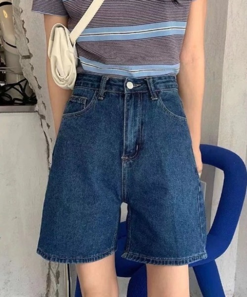 ampm(エーエムピーエム)の「デニムハーフパンツ(デニムパンツ・レディース・ブルー系その他/ブルー系その他2・S/M/L)」の4枚目の写真