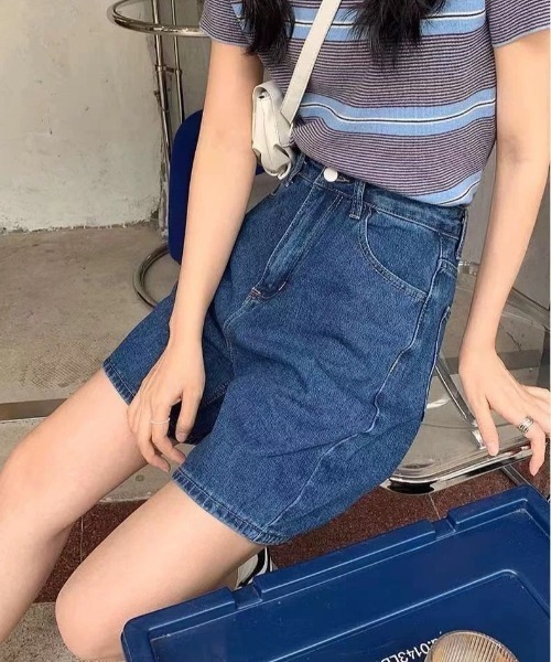 ampm(エーエムピーエム)の「デニムハーフパンツ(デニムパンツ・レディース・ブルー系その他/ブルー系その他2・S/M/L)」の9枚目の写真