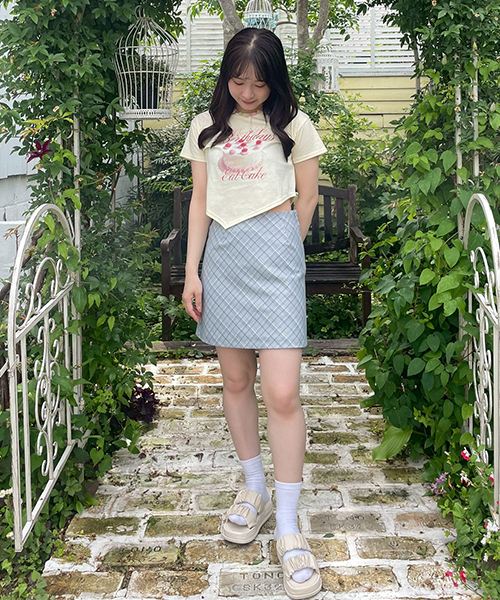 Mi-je(ミジェ)の「ケーキモチーフ半袖Tシャツ【韓国ファッション】(Tシャツ/カットソー・レディース・レッド/クリーム・F)」の14枚目の写真