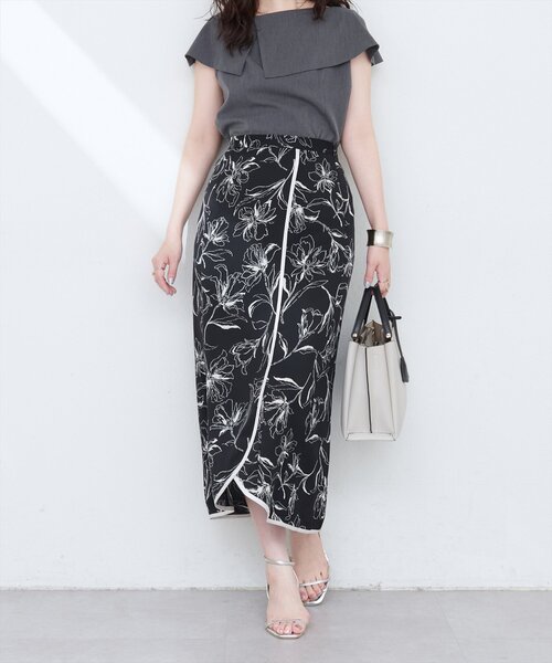 natural couture（ナチュラルクチュール）の「パイピングチューリップヘムスカート（スカート・レディース・その他1/その他2/その他3/その他4・FREE）」の4枚目の写真