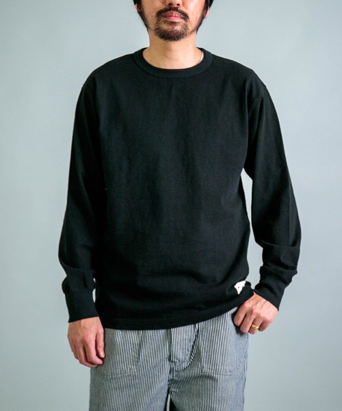 OMNIGOD（オムニゴッド）の「[ OMNIGOD mens / オムニゴッド ] オールドヴィンテージ天竺 ロングスリーブTシャツ（Tシャツ/カットソー・メンズ・ホワイト/オリーブ/ブラック・4/3/2）」の2枚目の写真