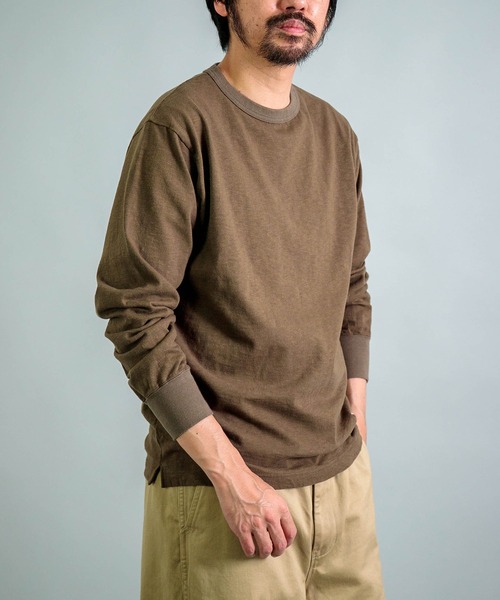 OMNIGOD（オムニゴッド）の「[ OMNIGOD mens / オムニゴッド ] オールドヴィンテージ天竺 ロングスリーブTシャツ（Tシャツ/カットソー・メンズ・ホワイト/オリーブ/ブラック・4/3/2）」の4枚目の写真