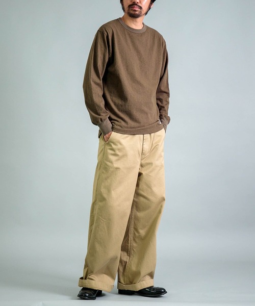 OMNIGOD（オムニゴッド）の「[ OMNIGOD mens / オムニゴッド ] オールドヴィンテージ天竺 ロングスリーブTシャツ（Tシャツ/カットソー・メンズ・ホワイト/オリーブ/ブラック・4/3/2）」の6枚目の写真