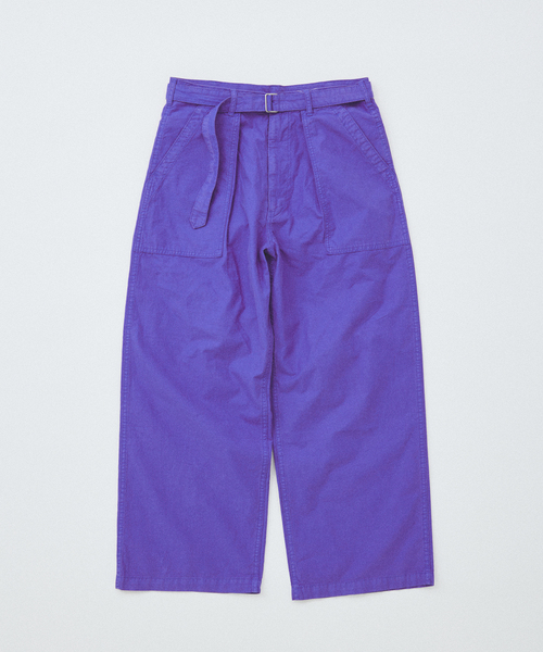 JOURNAL STANDARD（ジャーナルスタンダード）の「コットン リネン ベルテッド ワイド カット ベイカー パンツ（カーゴパンツ・メンズ・コバルトブルー/アイボリー/カーキ/ブラック系その他・SMALL/MEDIUM/LARGE）」の4枚目の写真