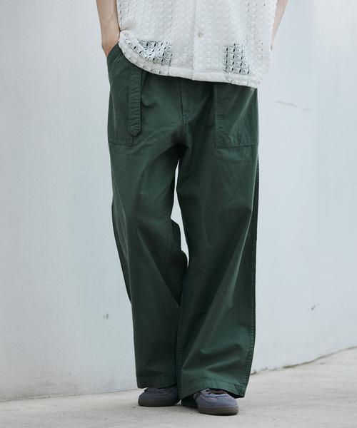 JOURNAL STANDARD 綿麻ベルテッド キャノンベイカーパンツ カーキ JOURNAL STANDARD（ジャーナルスタンダード）の「綿麻ベルテッド