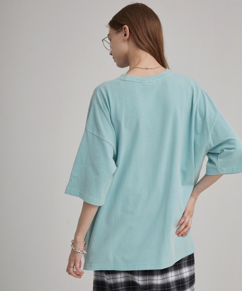 EVERLAST(スポーツ・ライフスタイル)(エバーラスト)の「EVERLAST/エバーラスト 別注 ヴィンテージ ピグメント加工 ブランドロゴ刺繍 クルーネック半袖Tシャツ(Tシャツ/カットソー・メンズ・オフホワイト/ライトブルー/ブラック・L/M)」の20枚目の写真