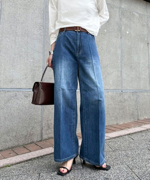 fredy emue(フレディエミュ)の「ライトオンスFRセミワイドデニムパンツ(デニムパンツ・レディース・サックスブルー/ネイビー・36/38)」の22枚目の写真