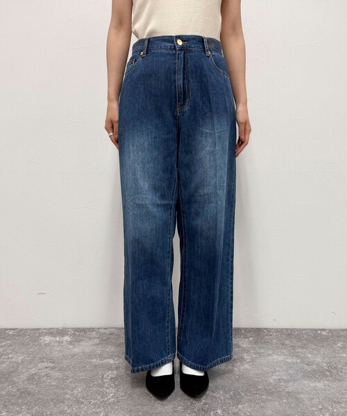 fredy emue(フレディエミュ)の「ライトオンスFRセミワイドデニムパンツ(デニムパンツ・レディース・サックスブルー/ネイビー・36/38)」の4枚目の写真