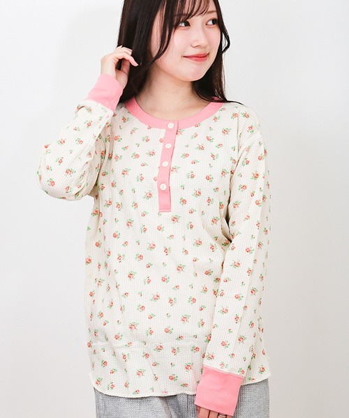 JEMORGAN(ジェーイーモーガン)の「JEMORGAN 花柄クレリック ヘンリー(Tシャツ/カットソー・レディース・ブルー/ラベンダー/ピンク/ブルー系その他・XXXS)」の10枚目の写真