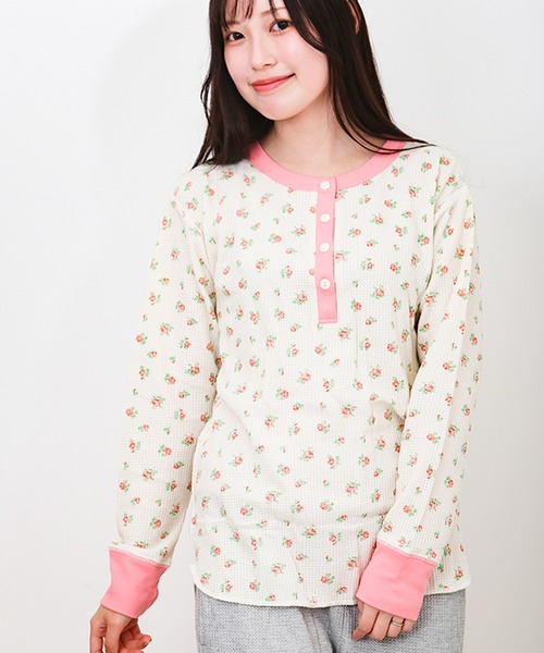 JEMORGAN(ジェーイーモーガン)の「JEMORGAN 花柄クレリック ヘンリー(Tシャツ/カットソー・レディース・ブルー/ラベンダー/ピンク/ブルー系その他・XXXS)」の12枚目の写真
