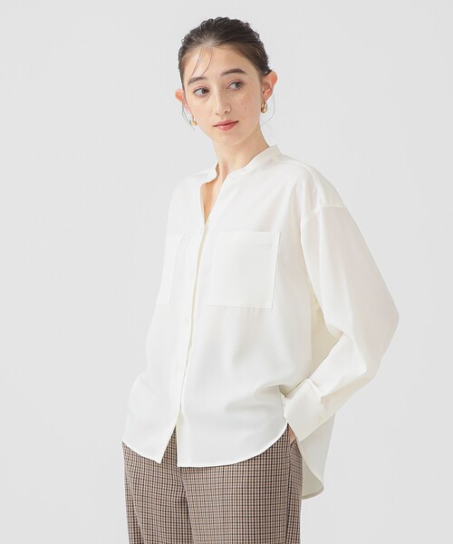 B:MING by BEAMS（ビーミングバイビームス）の「【洗える】ドレープ シャツ ブラウス（S～M）（シャツ/ブラウス・レディース・ネイビー/ブルー/オフホワイト・MEDIUM/SMALL）」の7枚目の写真