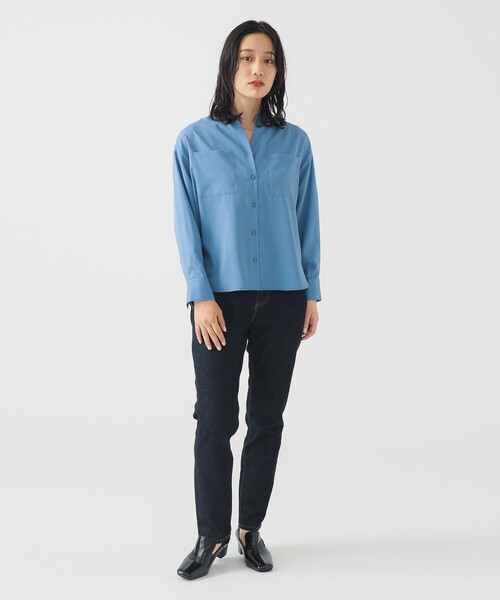B:MING by BEAMS（ビーミングバイビームス）の「【洗える】ドレープ シャツ ブラウス（S～M）（シャツ/ブラウス・レディース・ネイビー/ブルー/オフホワイト・MEDIUM/SMALL）」の11枚目の写真