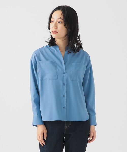 B:MING by BEAMS（ビーミングバイビームス）の「【洗える】ドレープ シャツ ブラウス（S～M）（シャツ/ブラウス・レディース・ネイビー/ブルー/オフホワイト・MEDIUM/SMALL）」の14枚目の写真