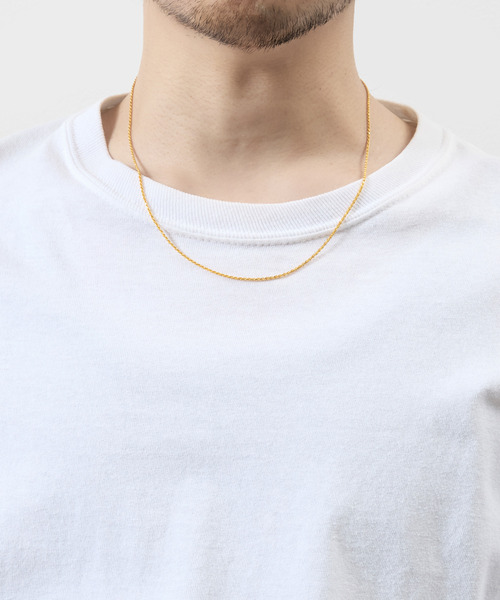 THEFT（セフト）の「THEFT セフト / K18GP ROPE CHAIN NECKLACE シルバー925ロープチェーンネックレス 50cm 18金コーティング（ネックレス・メンズ・ゴールド・50cm）」の2枚目の写真