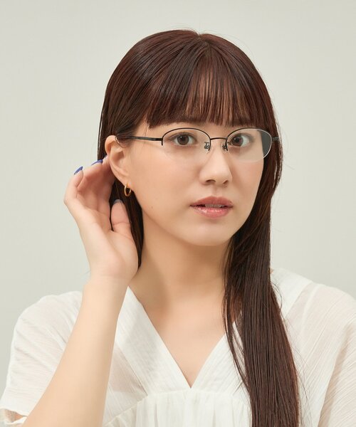 セール】オーバル型 メガネ｜軽量 チタン｜大人可愛い｜伊達メガネ 度