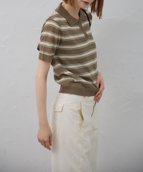 【RN】SOPHNET.  アルビニ　ボーダーポロ ALBINI ORGANIC BORDER POLO | SOPHNET.(ソフネット) / トップス