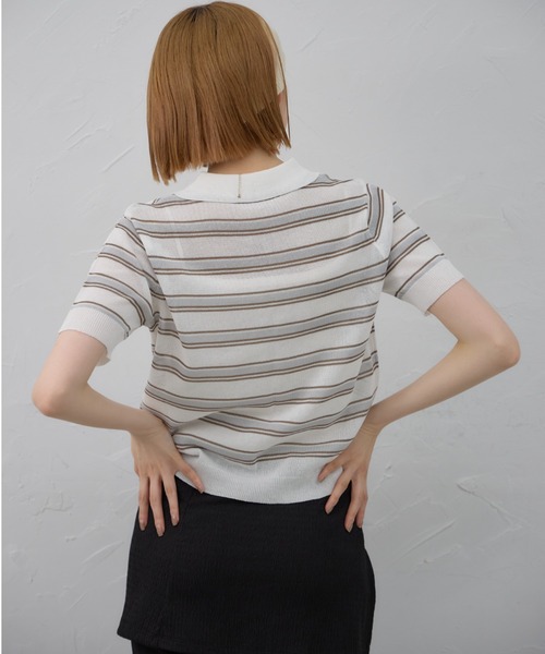 【RN】SOPHNET.  アルビニ　ボーダーポロ ALBINI ORGANIC BORDER POLO | SOPHNET.(ソフネット) / トップス