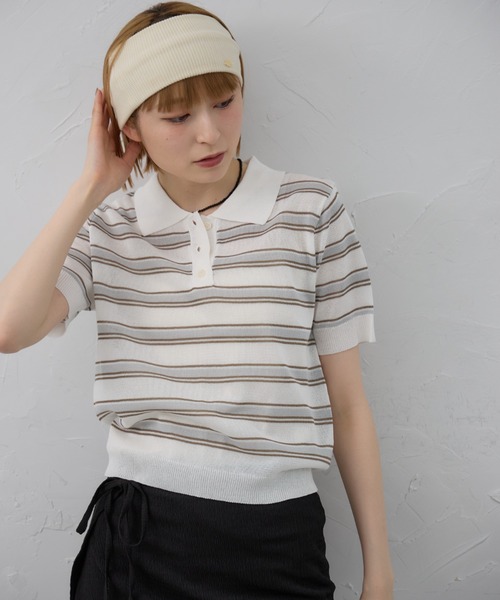 【RN】SOPHNET.  アルビニ　ボーダーポロ ALBINI ORGANIC BORDER POLO | SOPHNET.(ソフネット) / トップス